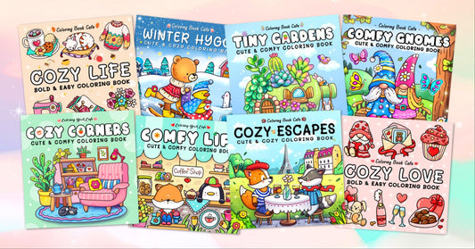 Kawaii Cartoon Colouring Books for Kids, Teens & Adults