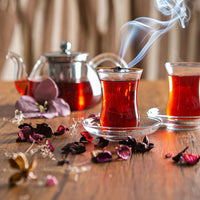 115ml Klasik Embossed Glass Turkish Tea Cups - Pack of Six - Kawaii Toys