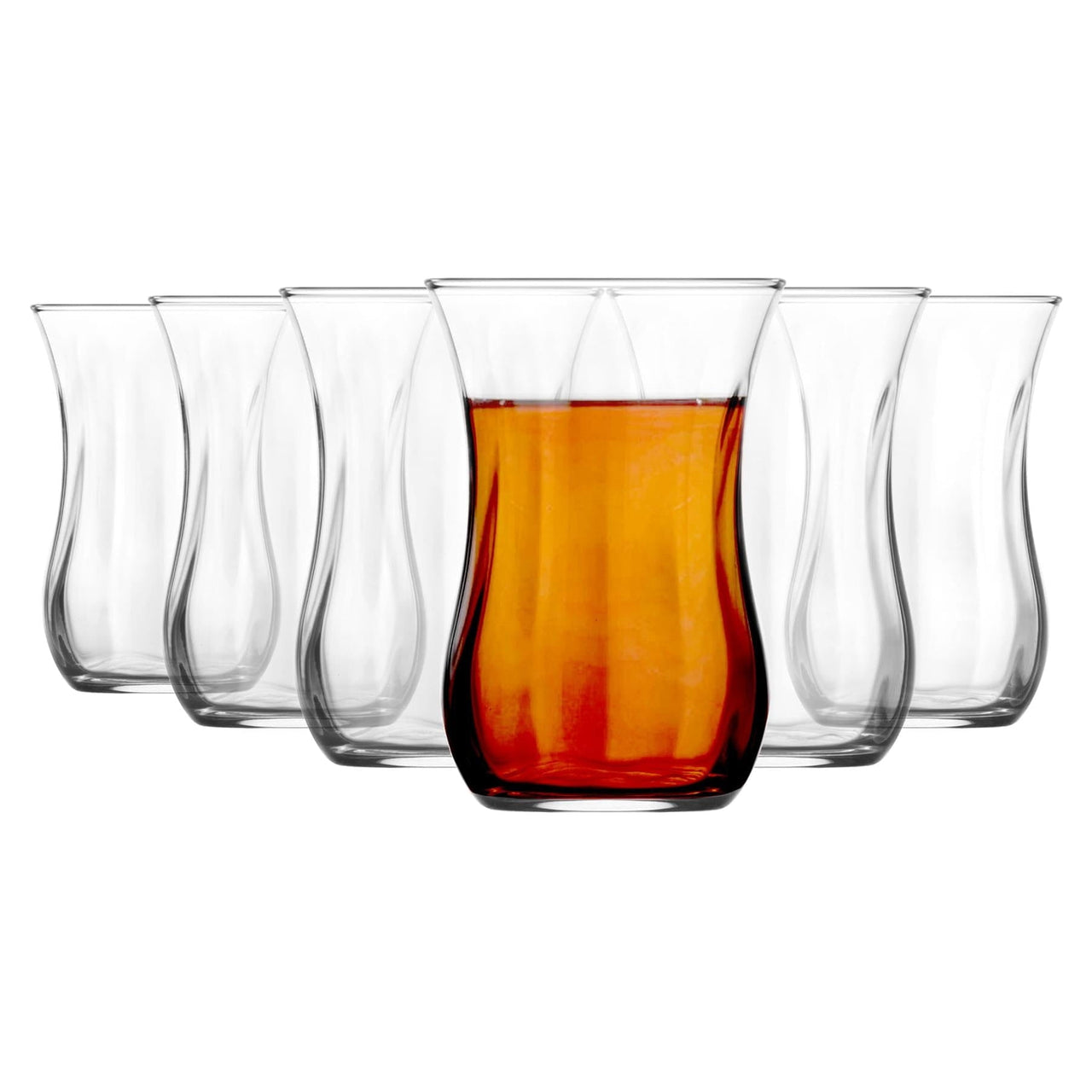 115ml Klasik Embossed Glass Turkish Tea Cups - Pack of Six - Kawaii Toys