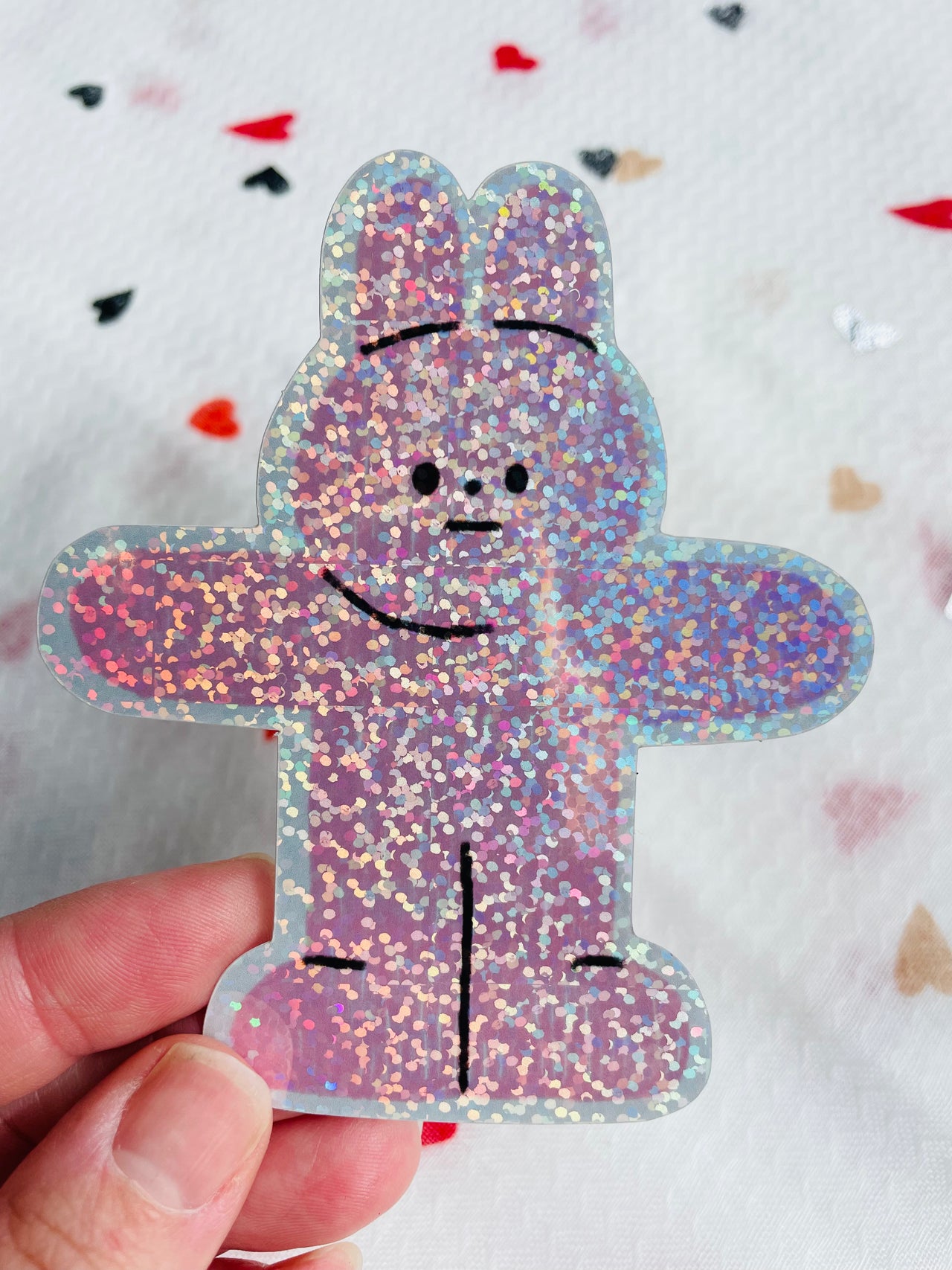 Pink Rabbit Glitter Sticker Clarice Tudor