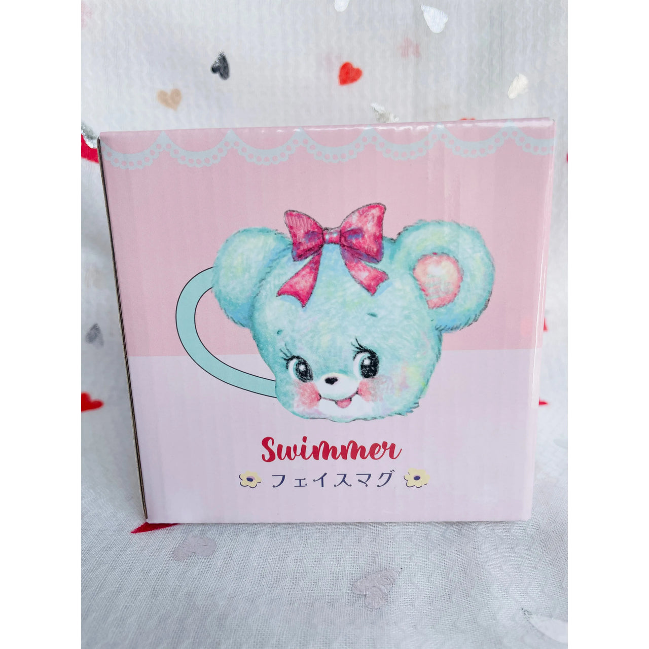 Swimmer Face Mug Hugly The Bear Blue With Box 200ml Kawaii Toys