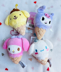 Sanrio Pompompurin Ice Cream Plush Keychain 8cm Sanrio