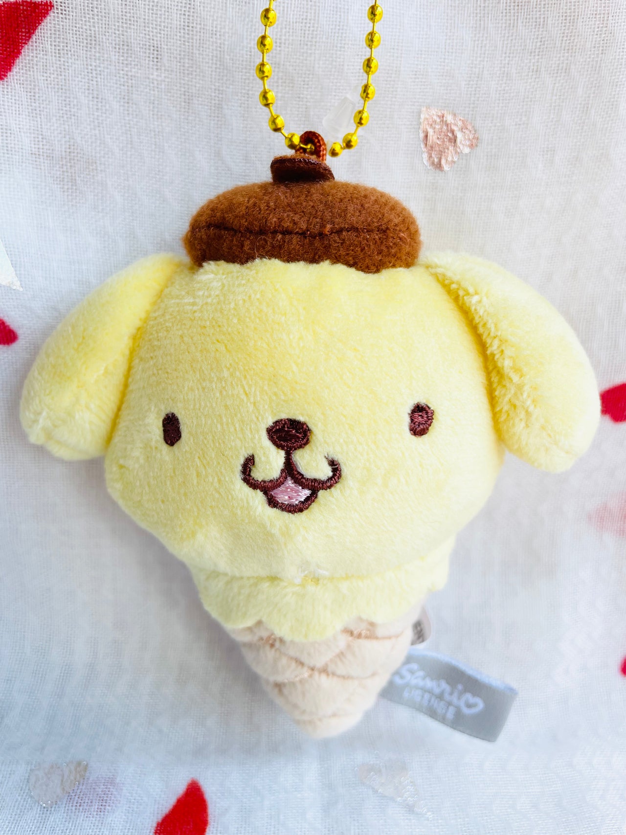 Sanrio Pompompurin Ice Cream Plush Keychain 8cm Sanrio