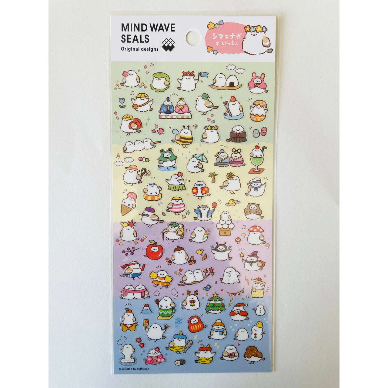 Japan Mind Wave Seals Kawaii Birds Stickers Sheet