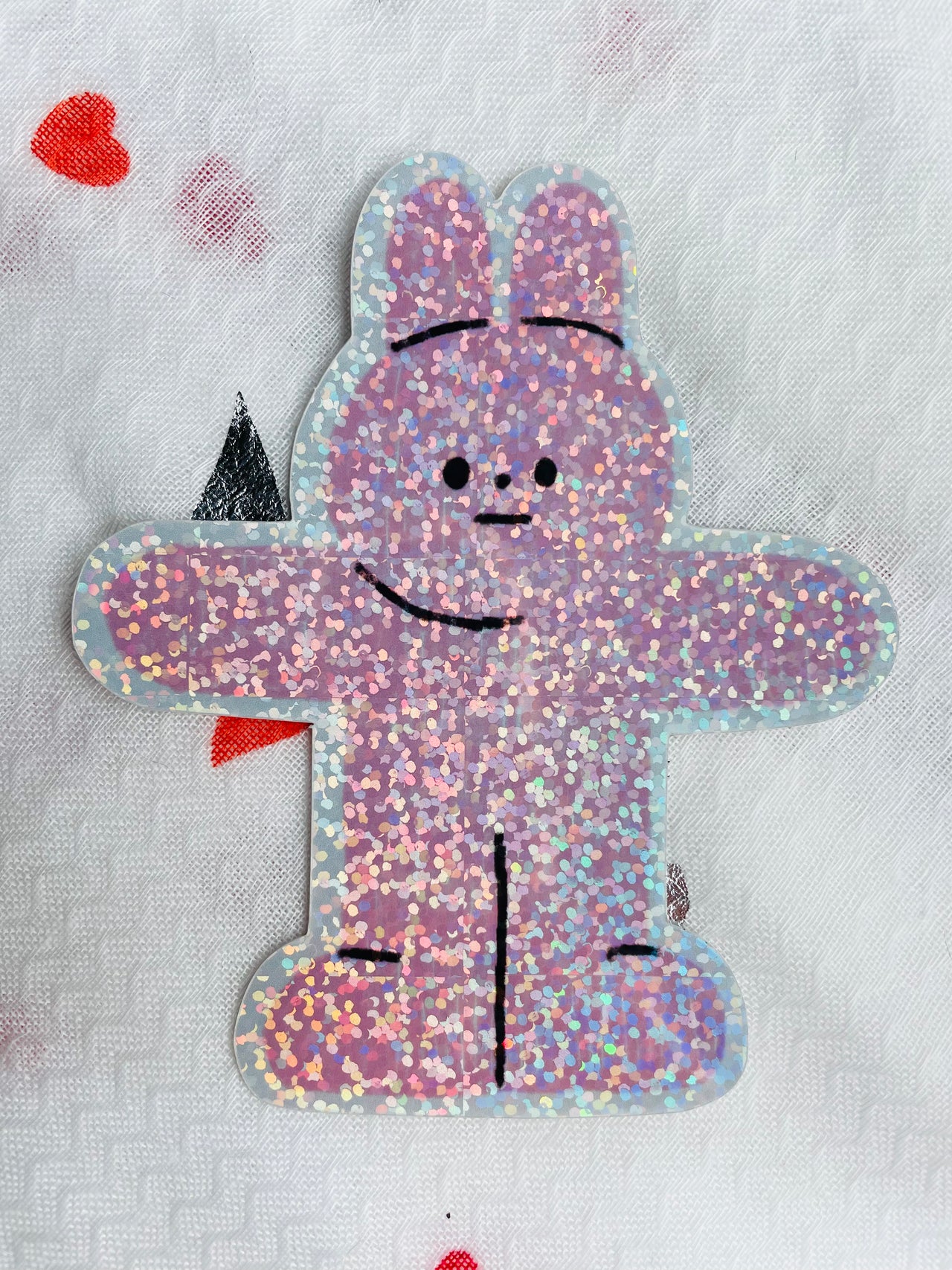 Pink Rabbit Glitter Sticker Clarice Tudor