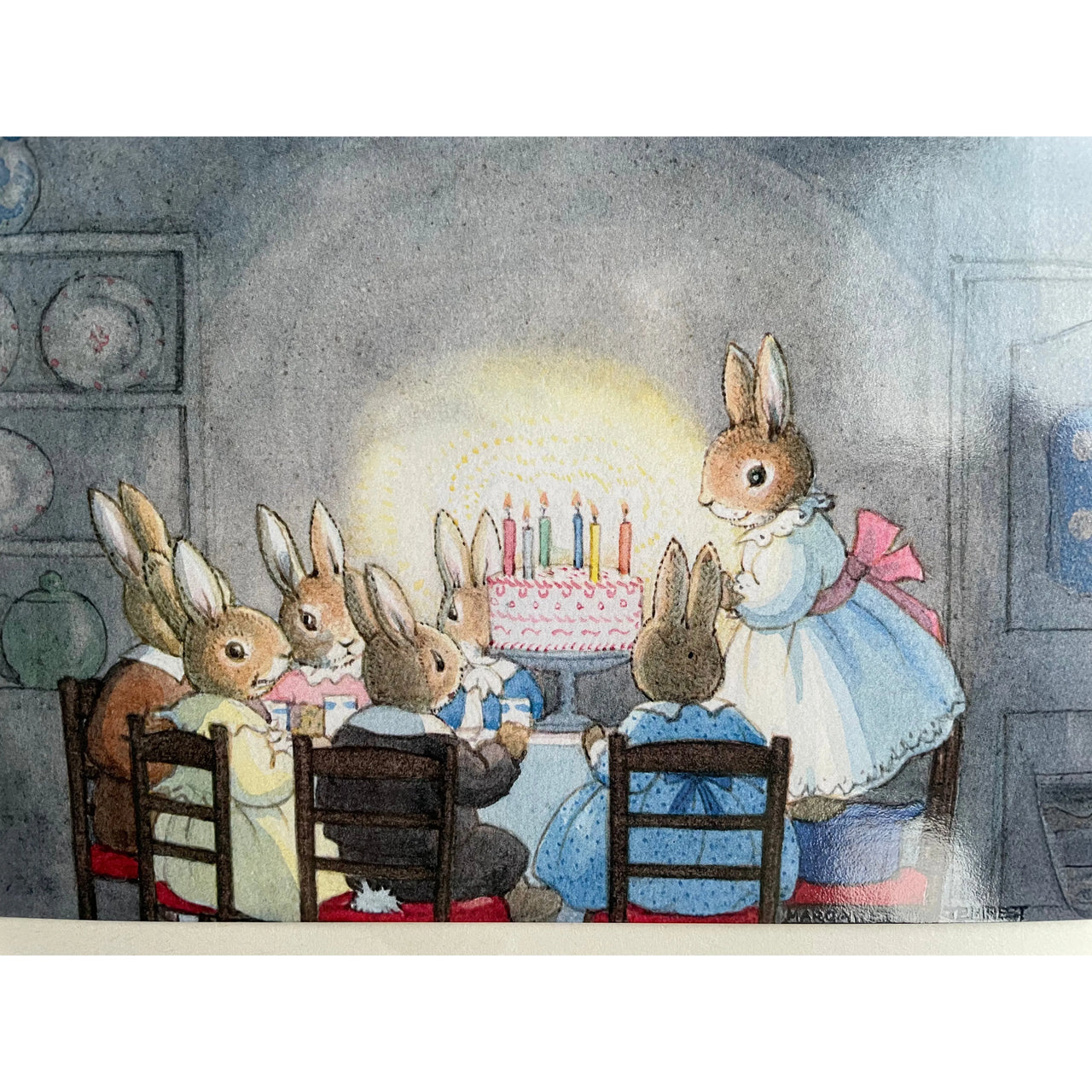 The Birthday Party - Cute Bunnies - Margaret Tempest Postcard