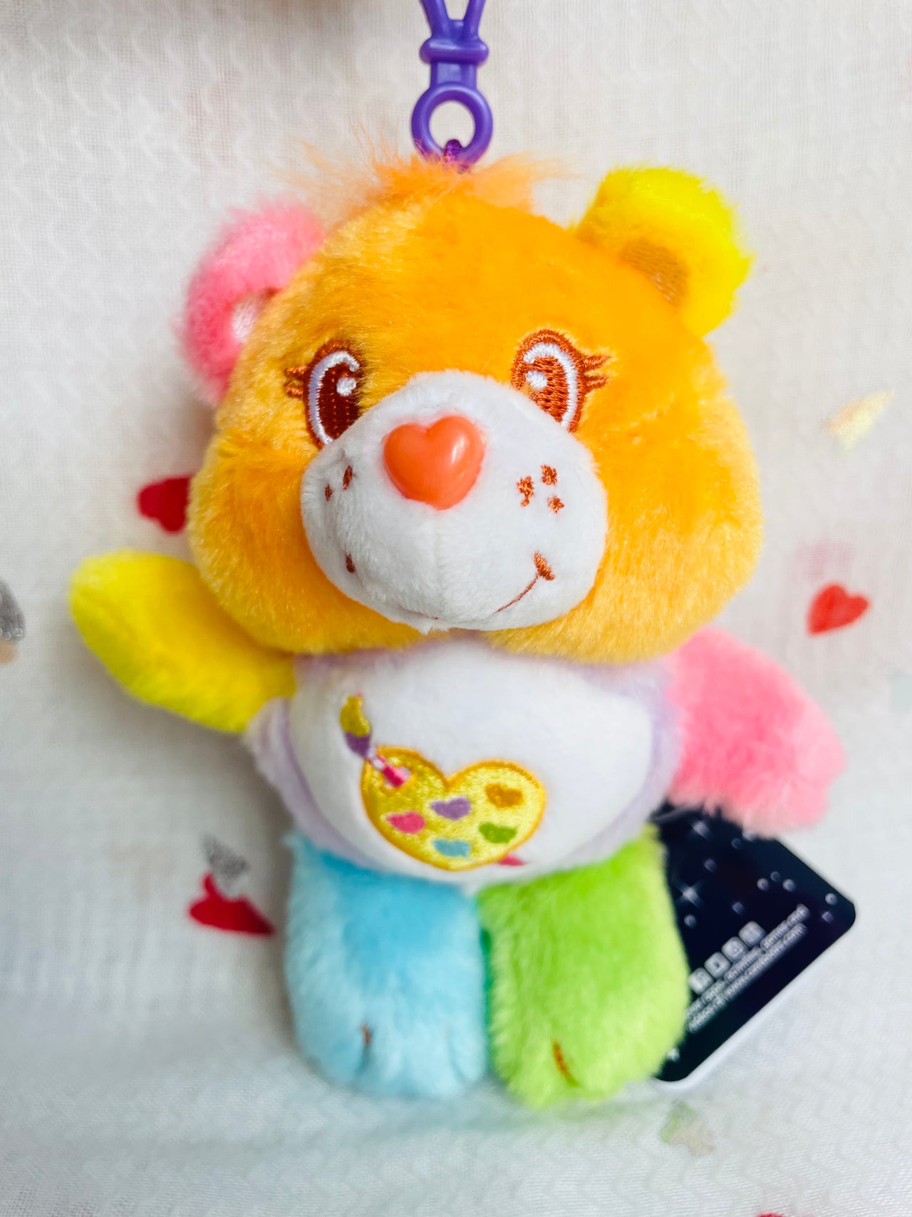 Care Bears Plush Keychain 14cm Work of Heart Bear Care Bears