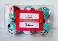 Hallmark Disney Mickey & Minnie Mouse Tin Christmas Bauble Pack of 12