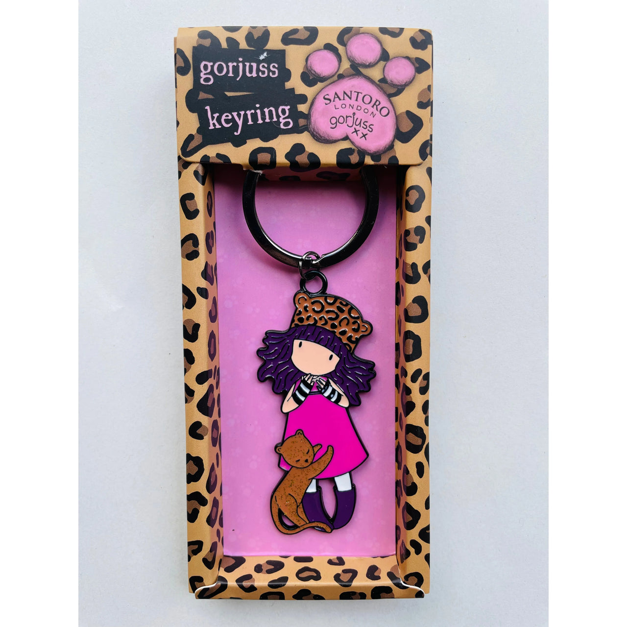 Santoro Gorjuss Keyring in A Gift Box Cat Love