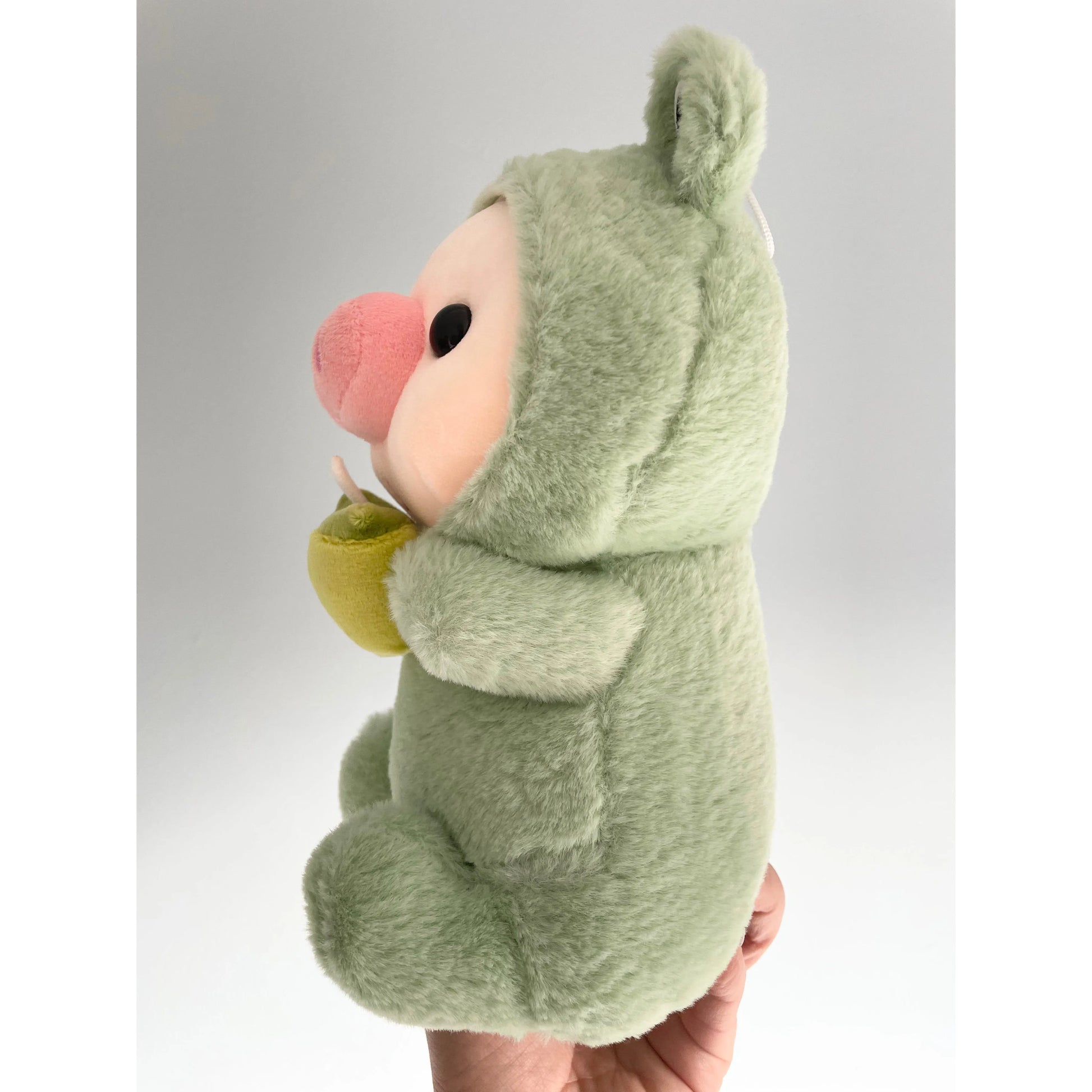 Kawaii Pig 8" Plush in Frog Costume Drinking Avocado Boba Unbranded