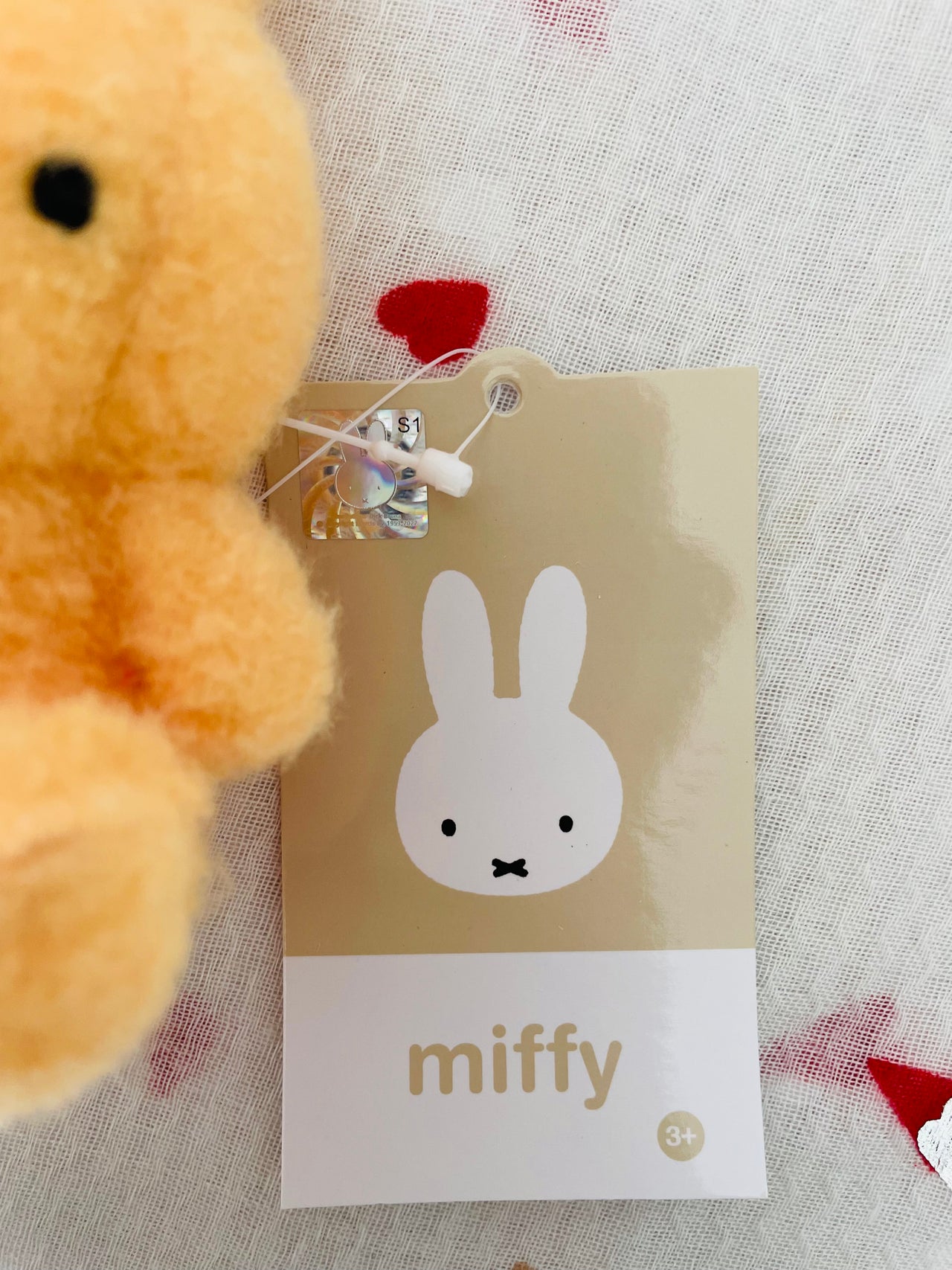 Miffy Fluffy Sitting Plush Keychain 8cm Orange Miffy