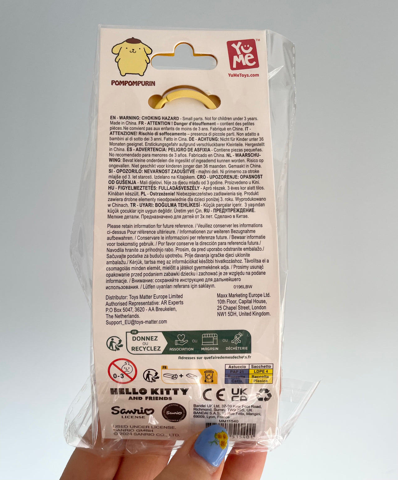 Sanrio Hello Kitty and Friends Animal Series Keychain with Hand Strap - Pompompurin Sanrio