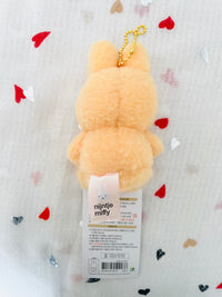 Miffy Fluffy Sitting Plush Keychain 8cm Orange Miffy