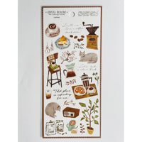 Japan Mind Wave Snug Room Stickers - Cats & Coffee