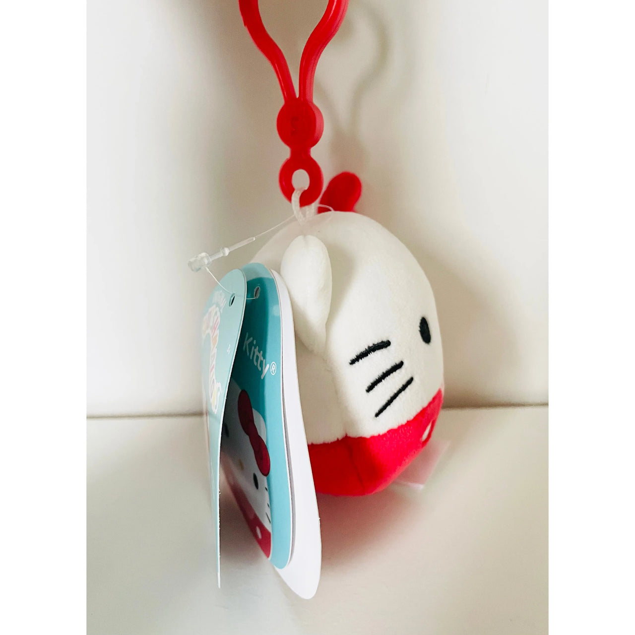 Squishmallows 3.5" Sanrio Hello Kitty Clip-On Plush Hello Kitty