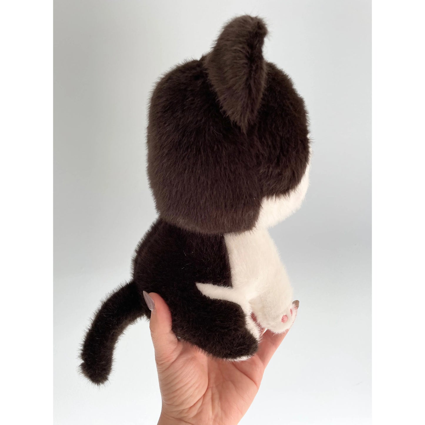 Kawaii 8" Black and White Cat Plush Unbranded