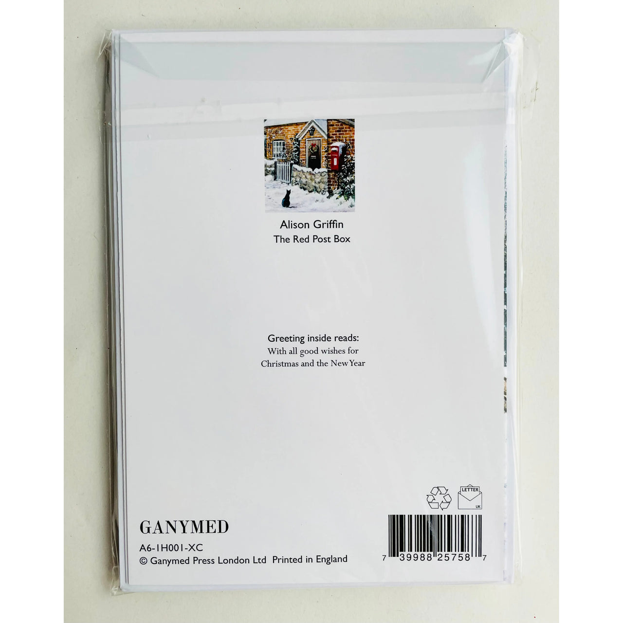 Ganymed The Red Post Box Pack of 5 Christmas Cards and Envelopes