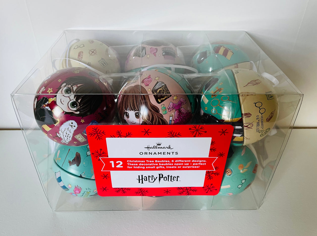 Hallmark Harry Potter Tin Bauble Christmas Ornaments Pack of 12