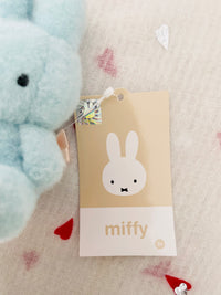 Miffy Fluffy Sitting Plush Keychain 8cm Blue Miffy