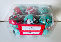 Hallmark Disney Mickey & Minnie Mouse Tin Christmas Bauble Pack of 12