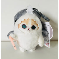 MofuSand Cream Cat Shark Costume Plush 13cm