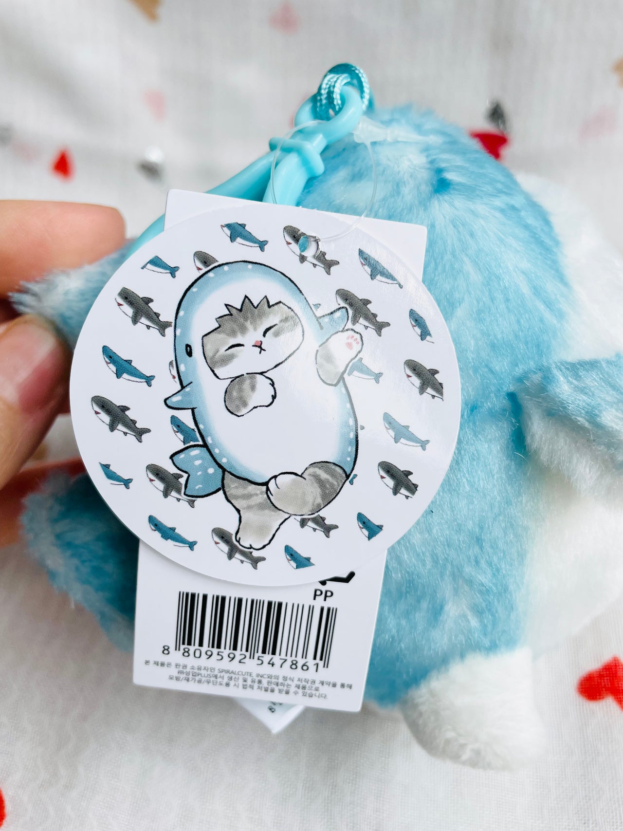 MofuSand Blue Bay Cat Shark Costume Plush 13cm Mofusand
