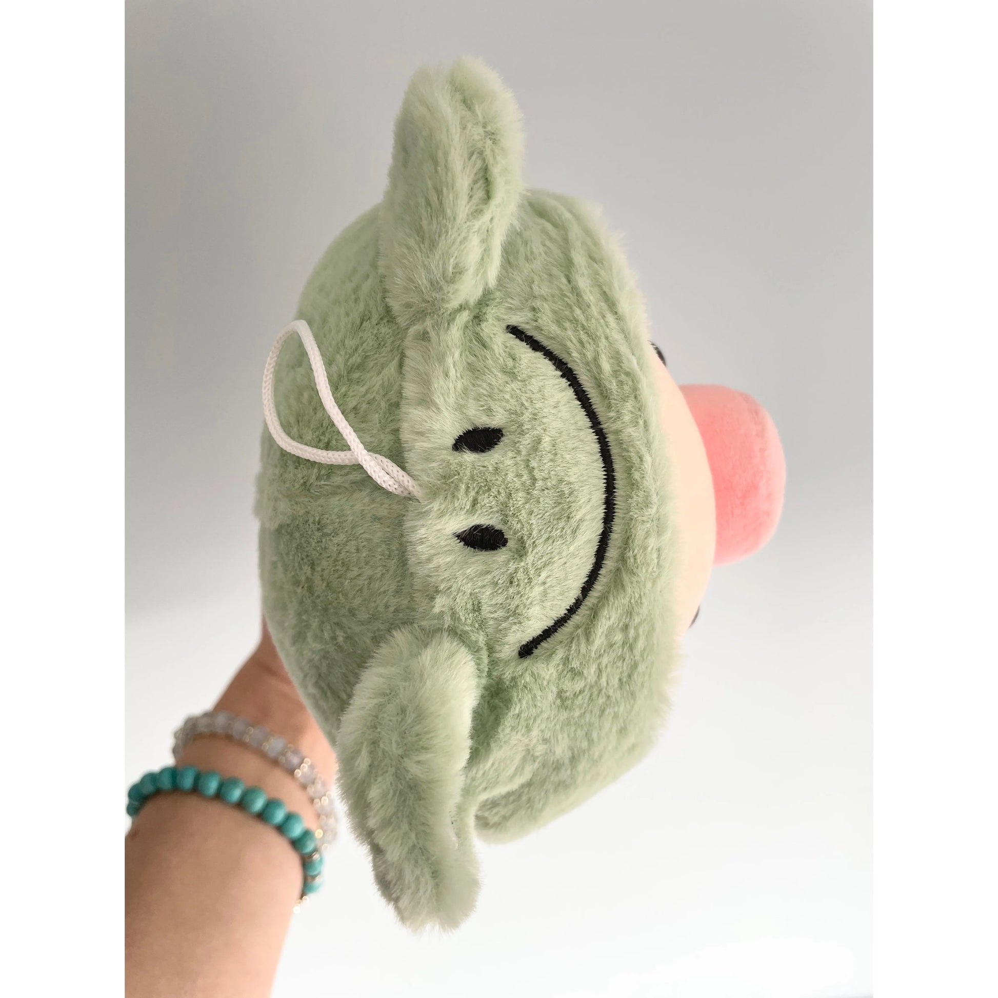 Kawaii Pig 8" Plush in Frog Costume Drinking Avocado Boba Unbranded