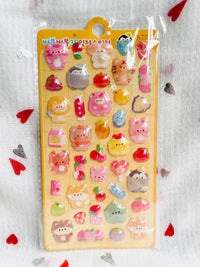Bubble Puffy 3D Stickers Kawaii Cute Animals Atos