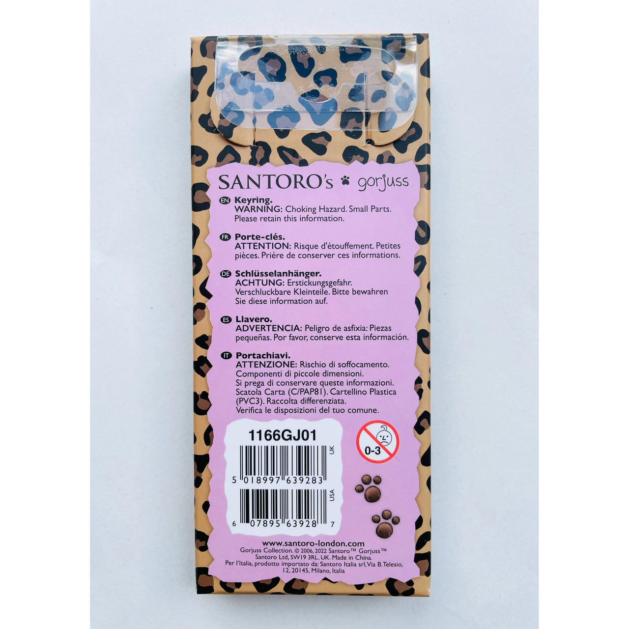 Santoro Gorjuss Keyring in A Gift Box Cat Love