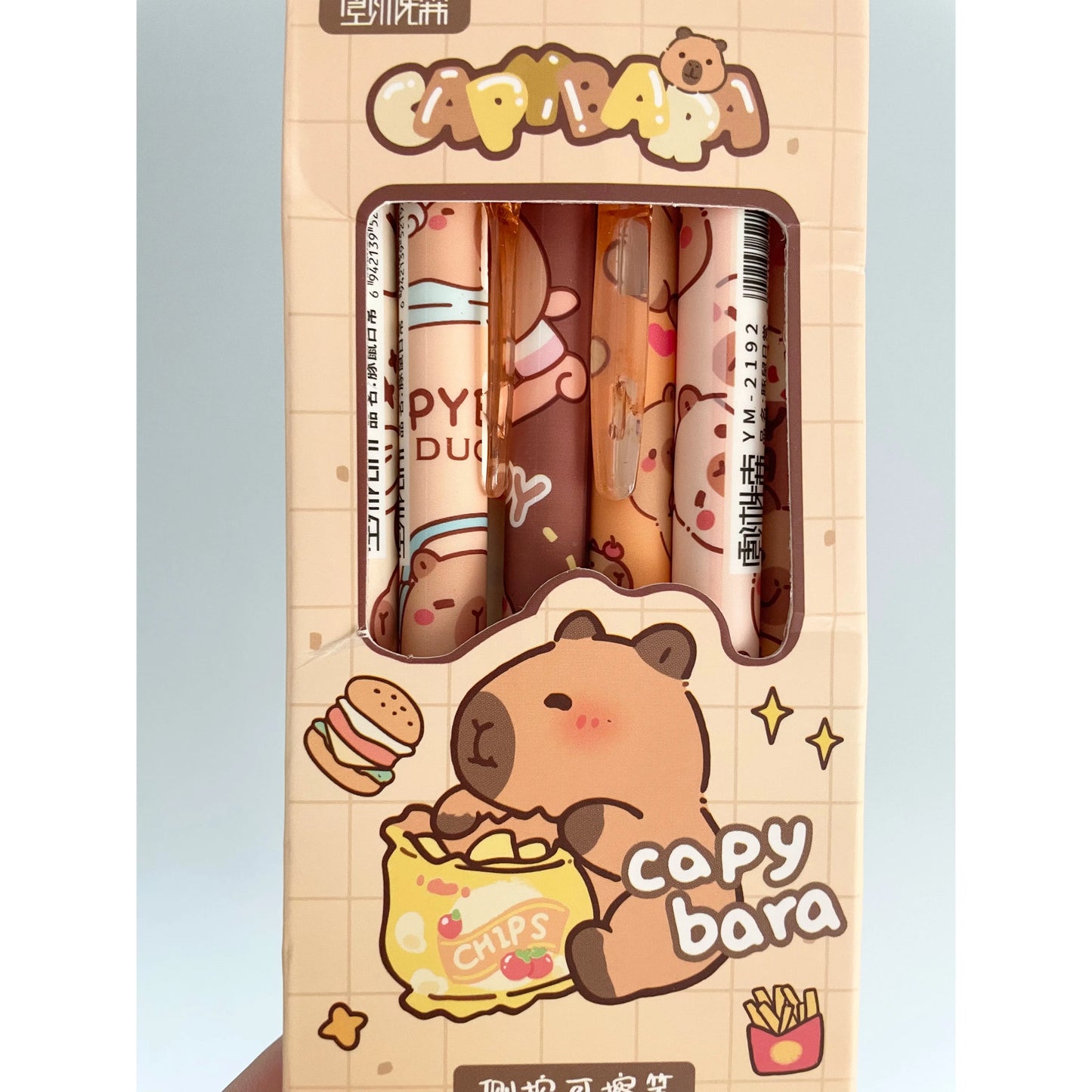 Kawaii Capybara Blue Ink Pens 6 Pack Unbranded