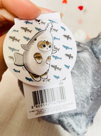 MofuSand Cream Cat Shark Costume Plush 13cm Mofusand