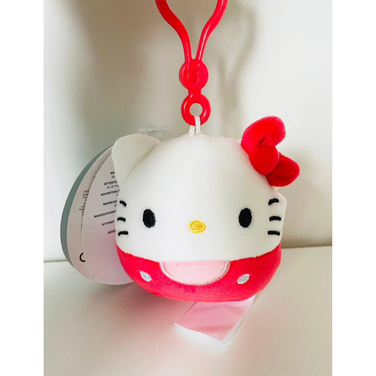 Squishmallows 3.5" Sanrio Hello Kitty Clip-On Plush Hello Kitty