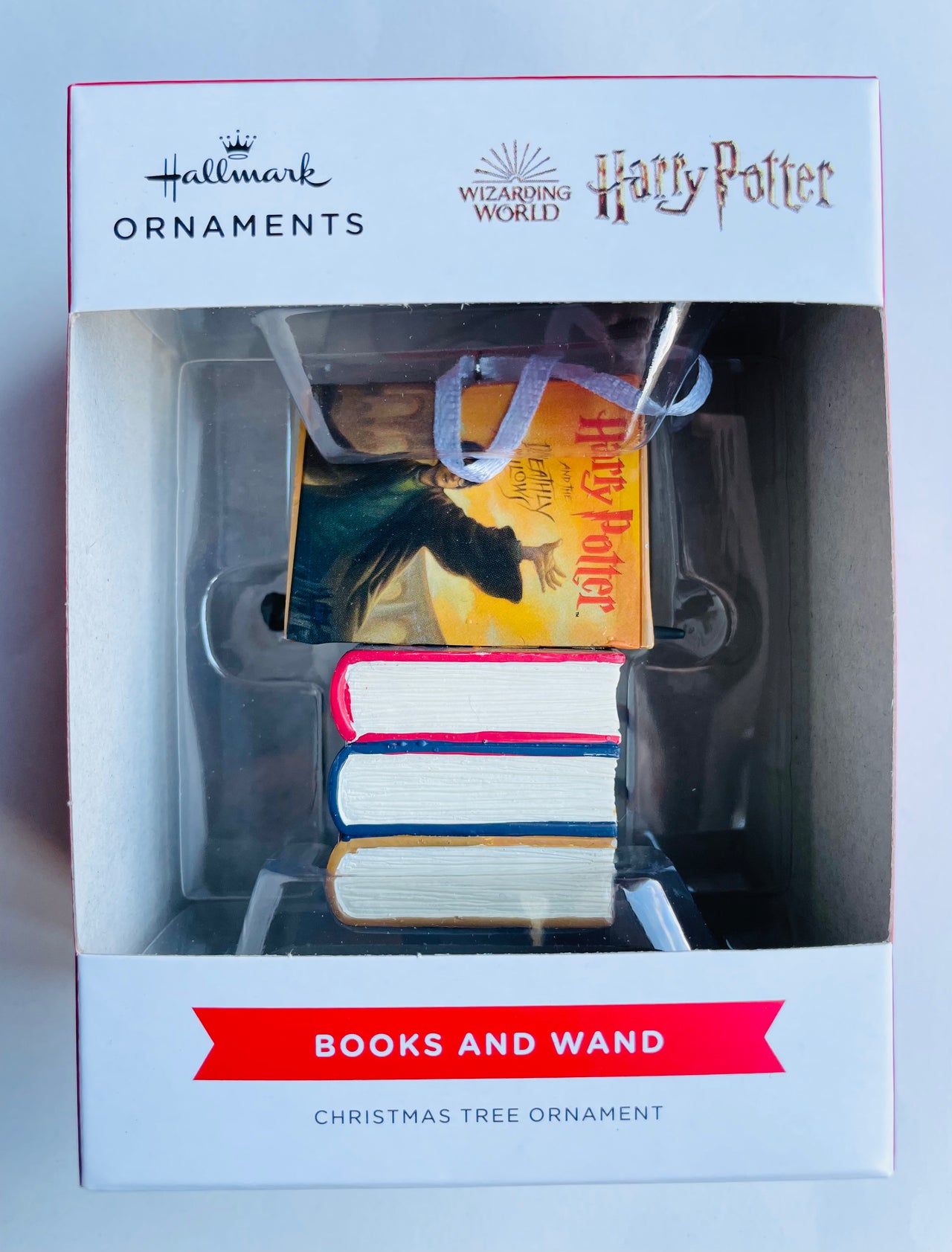 Hallmark Collectable Harry Potter Stacked Books with Wand Ornament