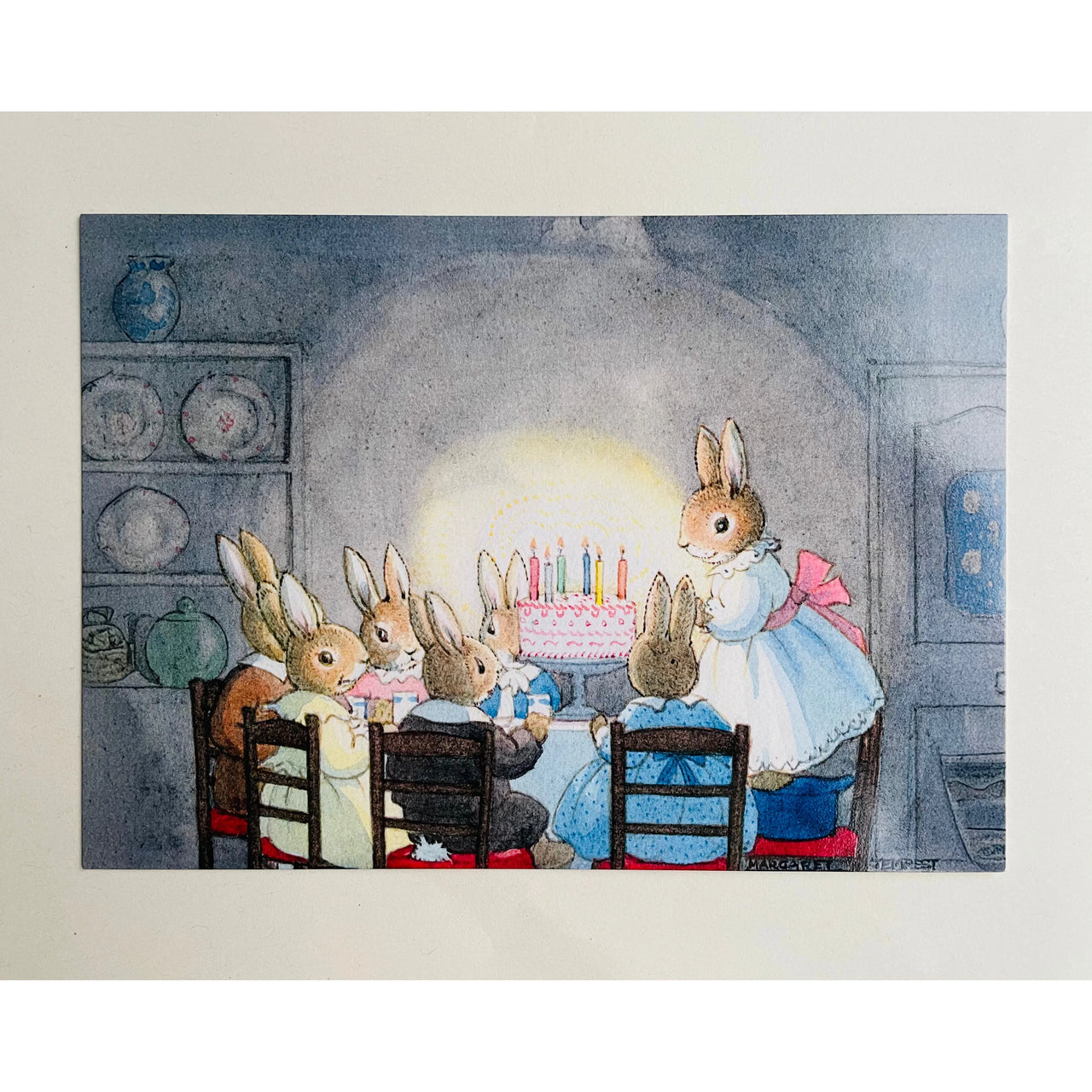 The Birthday Party - Cute Bunnies - Margaret Tempest Postcard