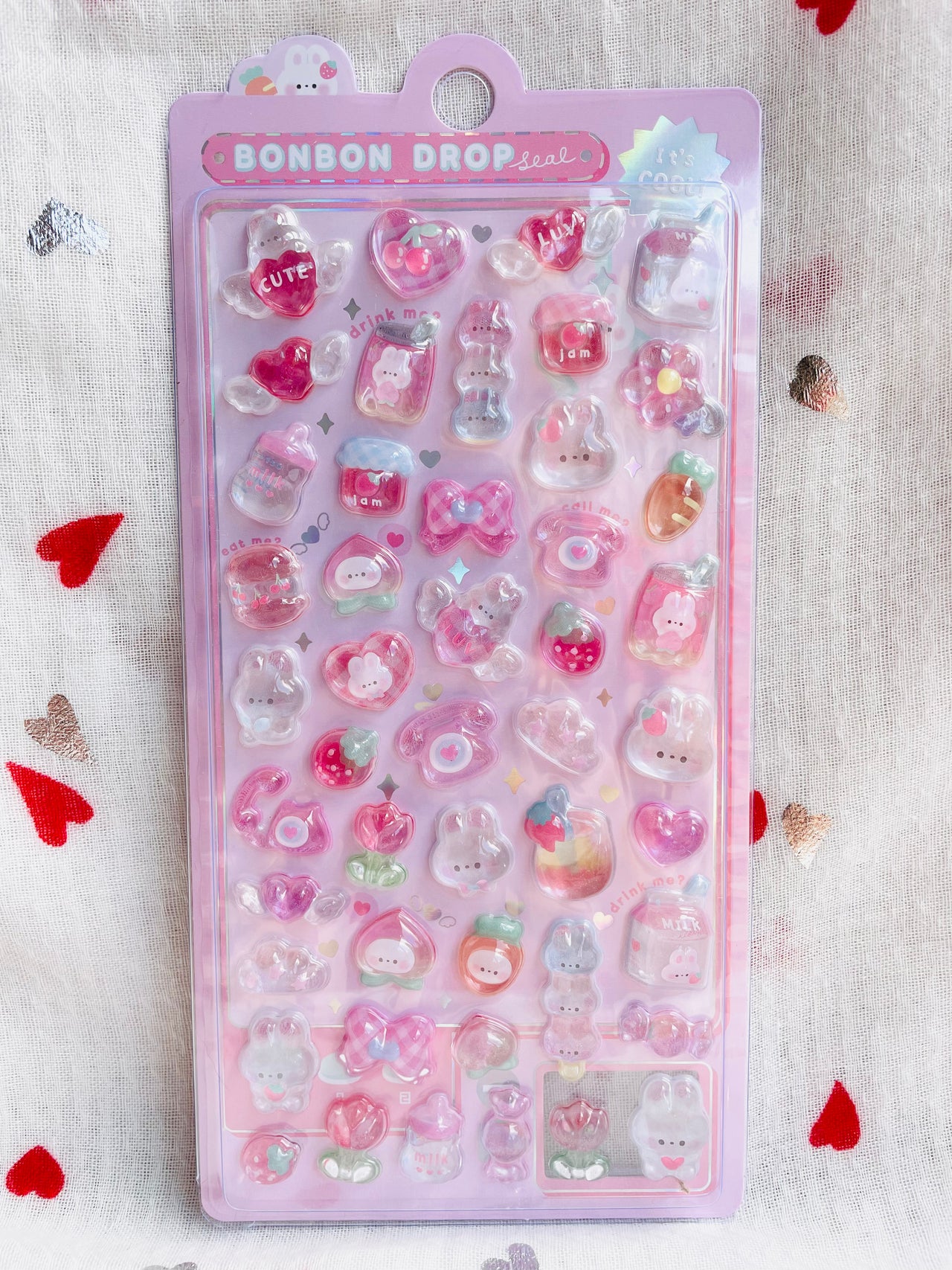3D Crystal Stickers BonBon Drop Bonbonland Pink Bunny Kawaii Toys