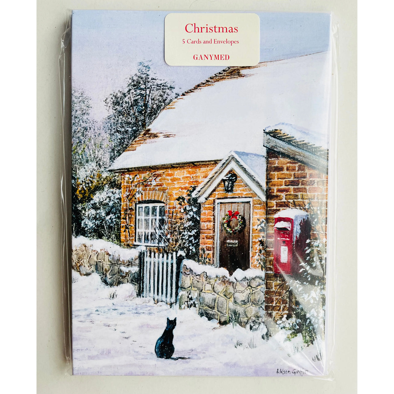 Ganymed The Red Post Box Pack of 5 Christmas Cards and Envelopes