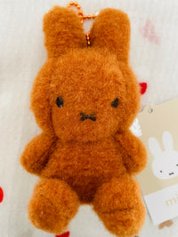 Miffy Fluffy Sitting Plush Keychain 8cm Brown Miffy
