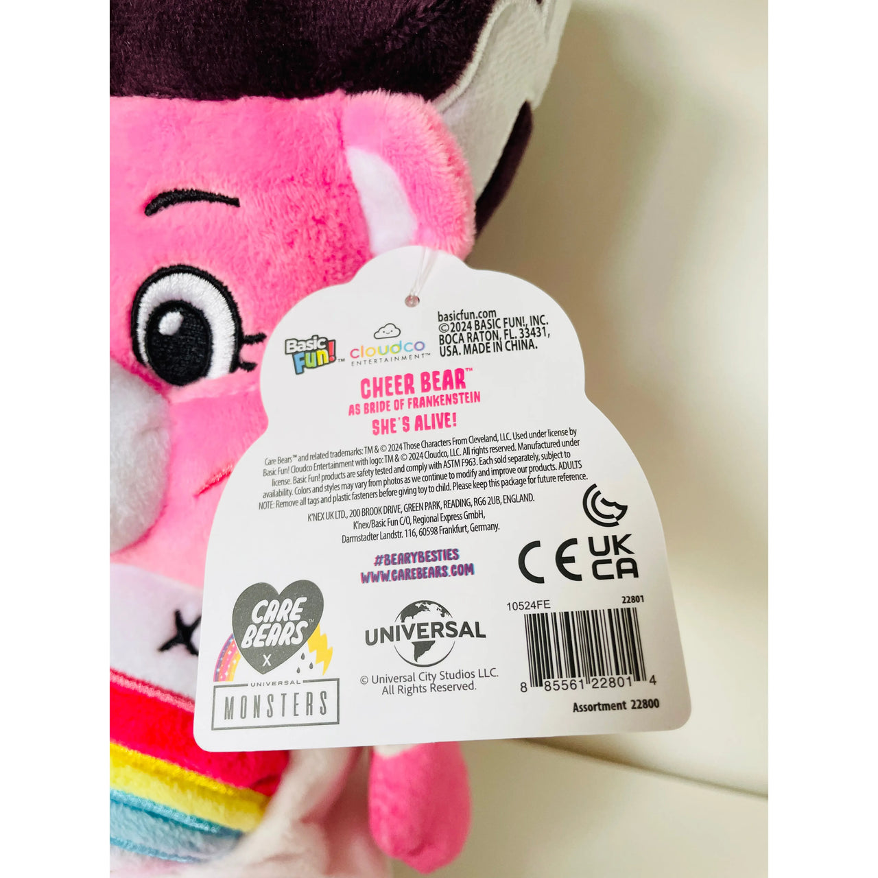 Care Bears 22cm Plush Universal Monsters Cheer as Bride of Frankenstein