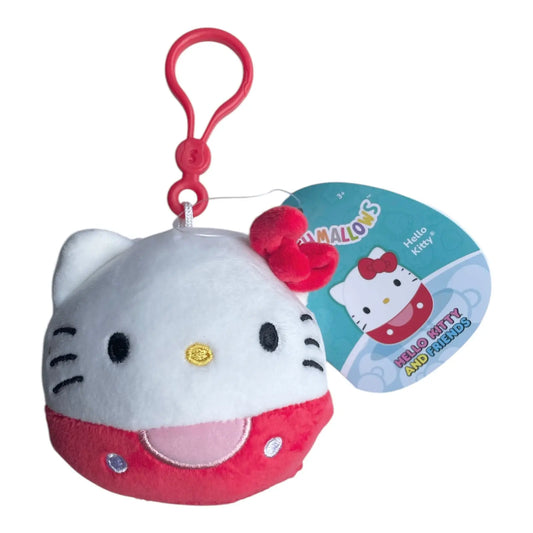 Squishmallows 3.5" Sanrio Hello Kitty Clip-On Plush Hello Kitty Squishmallows