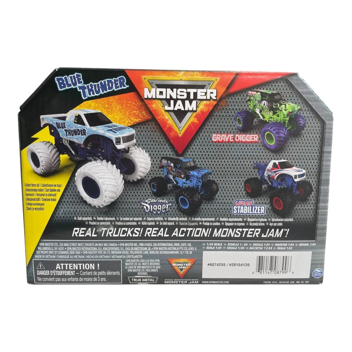 Monster Jam 1:24 Die Cast Blue Thunder - Kawaii Toys