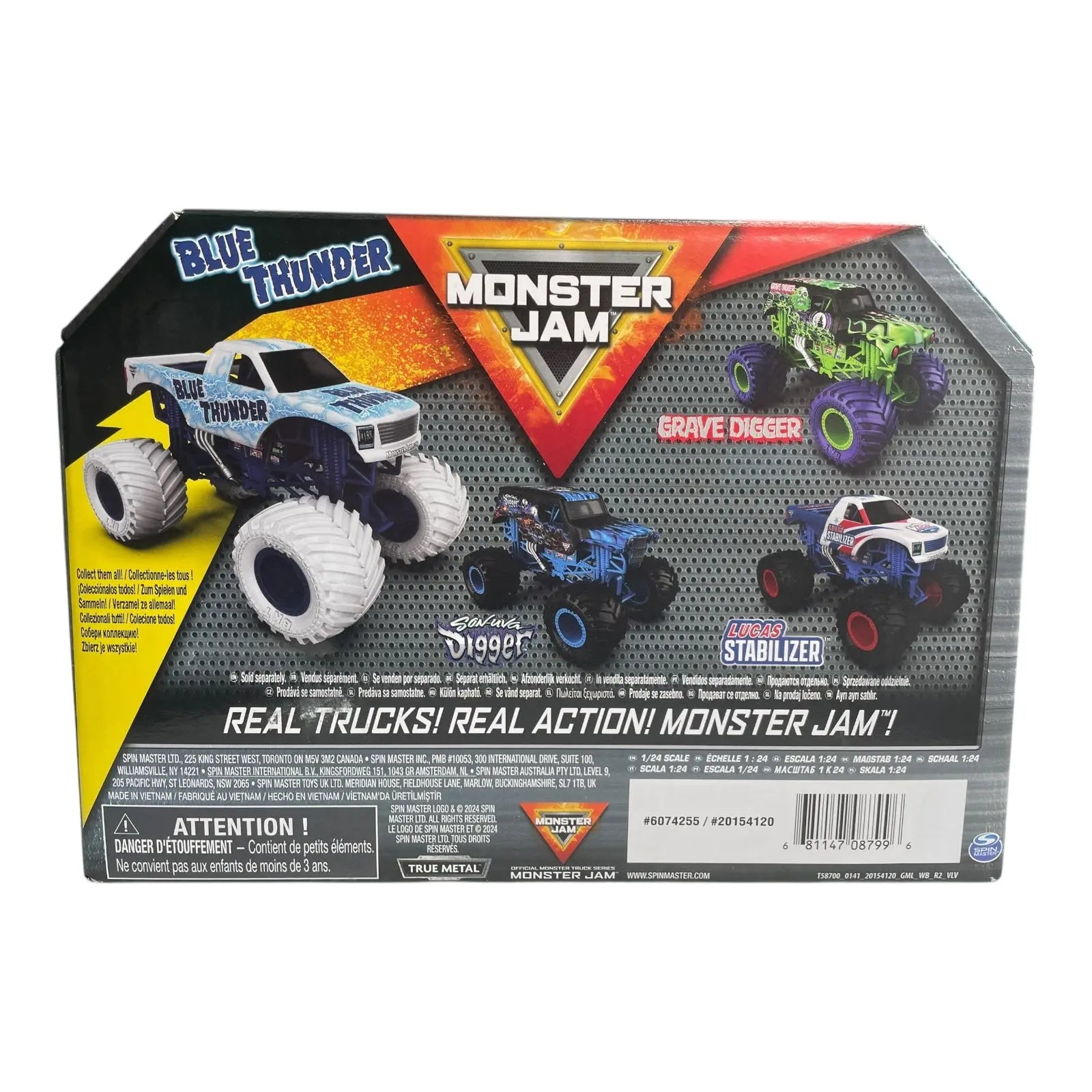 Monster Jam 1:24 Die Cast Blue Thunder - Kawaii Toys