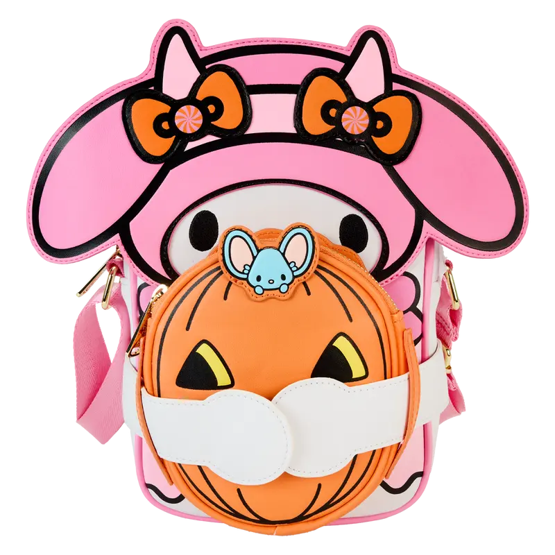 Loungefly Sanrio My Melody Pumpkin Crossbuddies® Cosplay Crossbody Bag with Coin Bag - Kawaii Toys