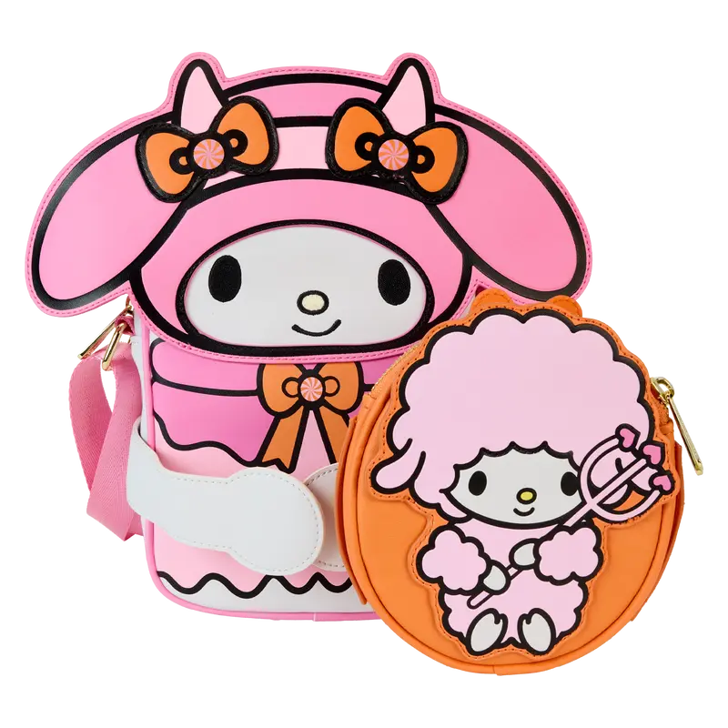 Loungefly Sanrio My Melody Pumpkin Crossbuddies® Cosplay Crossbody Bag with Coin Bag - Kawaii Toys