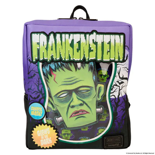 Loungefly Universal Monsters Frankenstein Mask Glow Mini Backpack With Coin Bag - Kawaii Toys