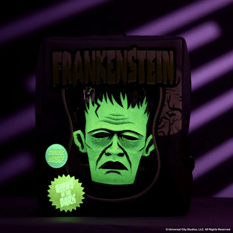 Loungefly Universal Monsters Frankenstein Mask Glow Mini Backpack With Coin Bag - Kawaii Toys