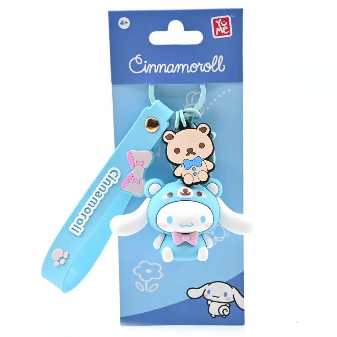 Sanrio Hello Kitty and Friends Animal Series Keychain with Hand Strap - Cinnamoroll - Kawaii Toys