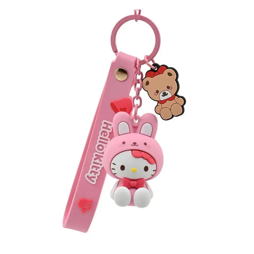 Sanrio Hello Kitty and Friends Animal Series Keychain with Hand Strap - Hello Kitty - Kawaii Toys