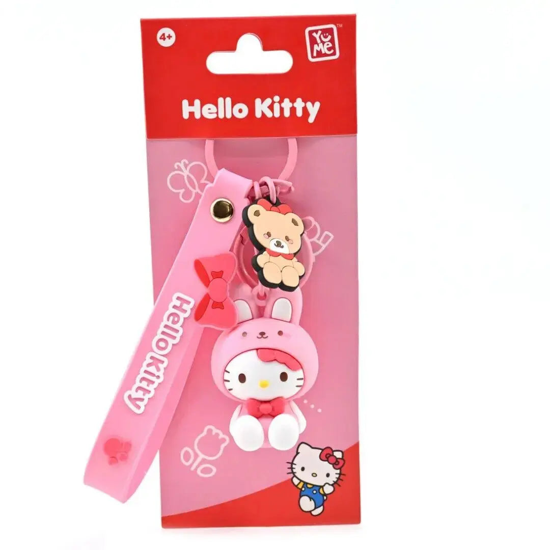 Sanrio Hello Kitty and Friends Animal Series Keychain with Hand Strap - Hello Kitty - Kawaii Toys