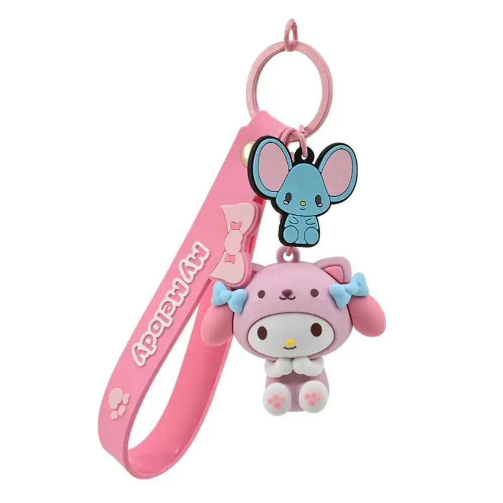 Sanrio Hello Kitty and Friends Animal Series Keychain with Hand Strap - My Melody - Kawaii Toys