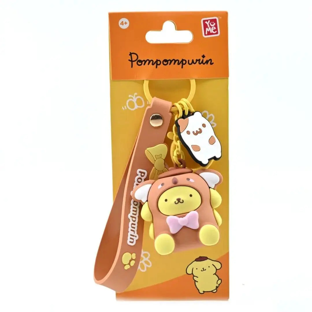 Sanrio Hello Kitty and Friends Animal Series Keychain with Hand Strap - Pompompurin - Kawaii Toys